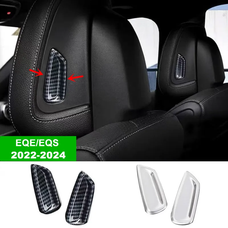 

Carbon Fiber Car Seat Headrest Adjustment Switch Button Cover Trim For Mercedes Benz EQE EQS EQE350 EQS450 Interior Accessories