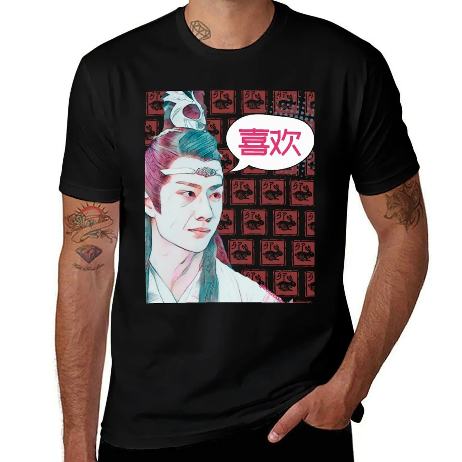 

Hanguang-Jun Likes Bunnies T-Shirt t shirt for man 100 percent cotton cotton tshirt 100% T-shirt