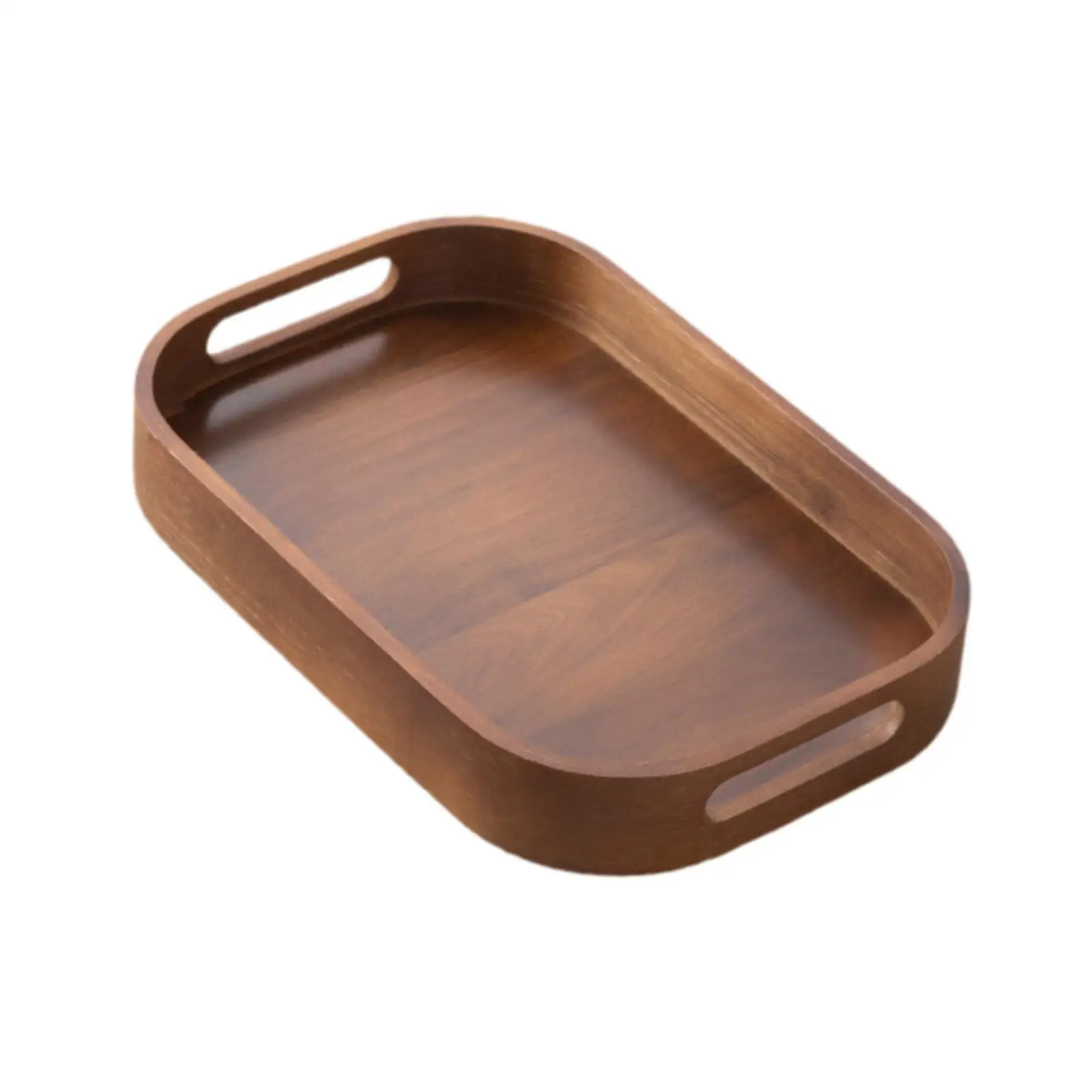 Wooden Serving Tray with Handles Luxury Decorative Tray for Tea Coffee Snack Bread for Home Kitchen Living Room