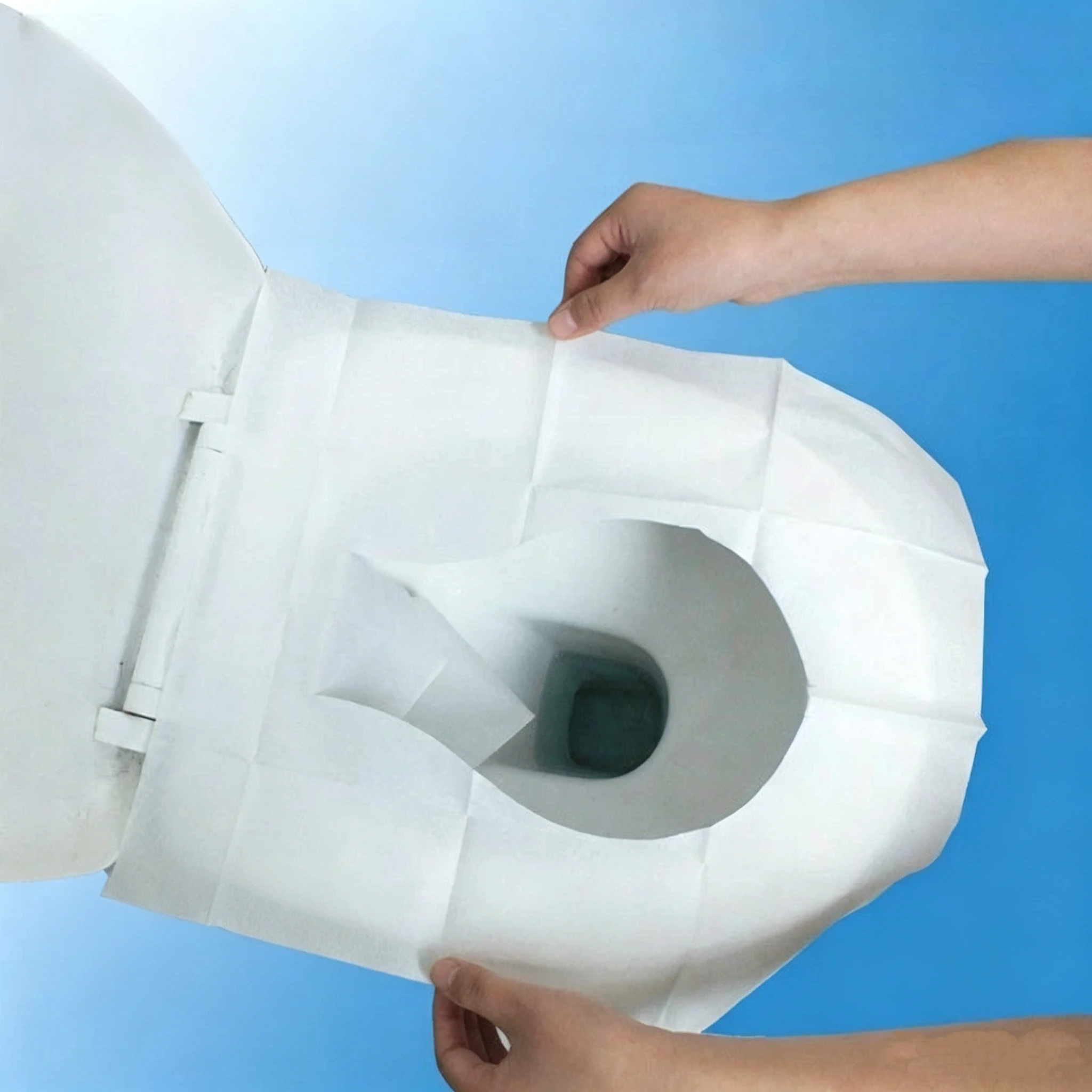 10Pcs Water Soluble Disposable Toilet Seat Cover Portable Travel Hygienic Toilet Paper Pads for Hotel Camping Pregnant Women