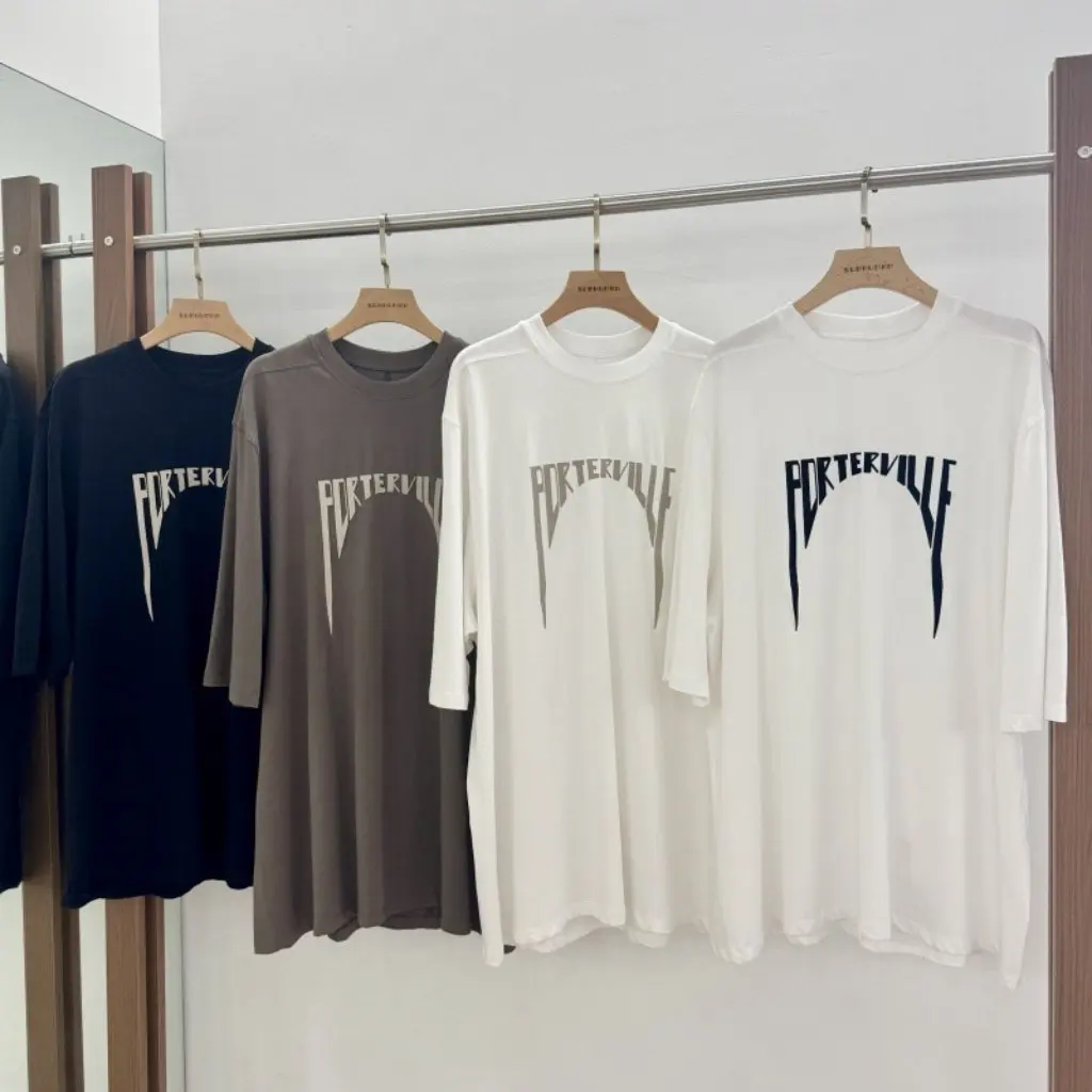 

Unisex High Street Style Printed T-shirt round Neck plus Size Loose Short Sleeve Top for Men Trendy Dark High Quality