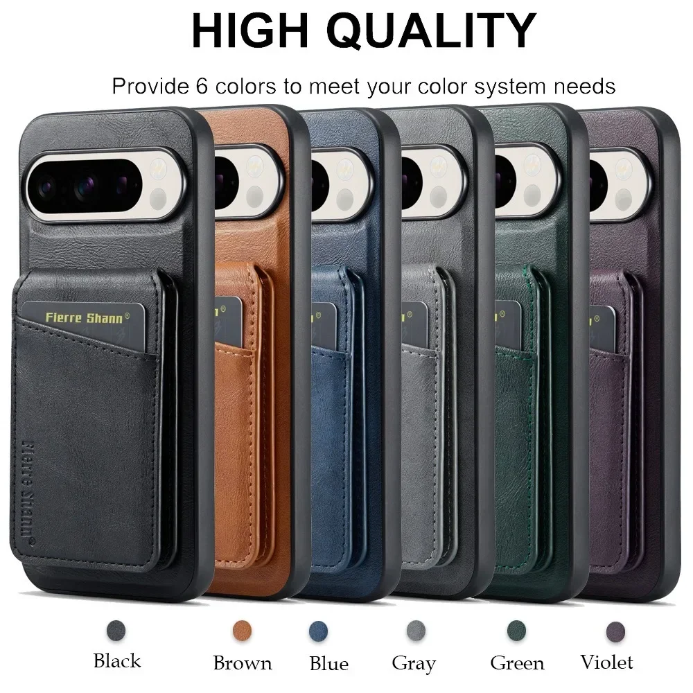 Detachable 2-in-1 Wallet For Google Pixel 9 Pro 8 7 8A 7A Card Slot Holder For Magsafe Magnetic Phone Case PU Leather Back Cover