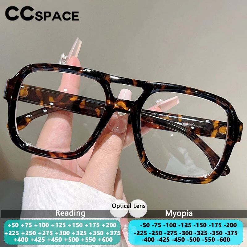 

Очки для чтения больших размеров для женщин, квадратные, с двойным мостиком, с оптическими линзами, антибликовые, с защитой от синего света, по рецепту