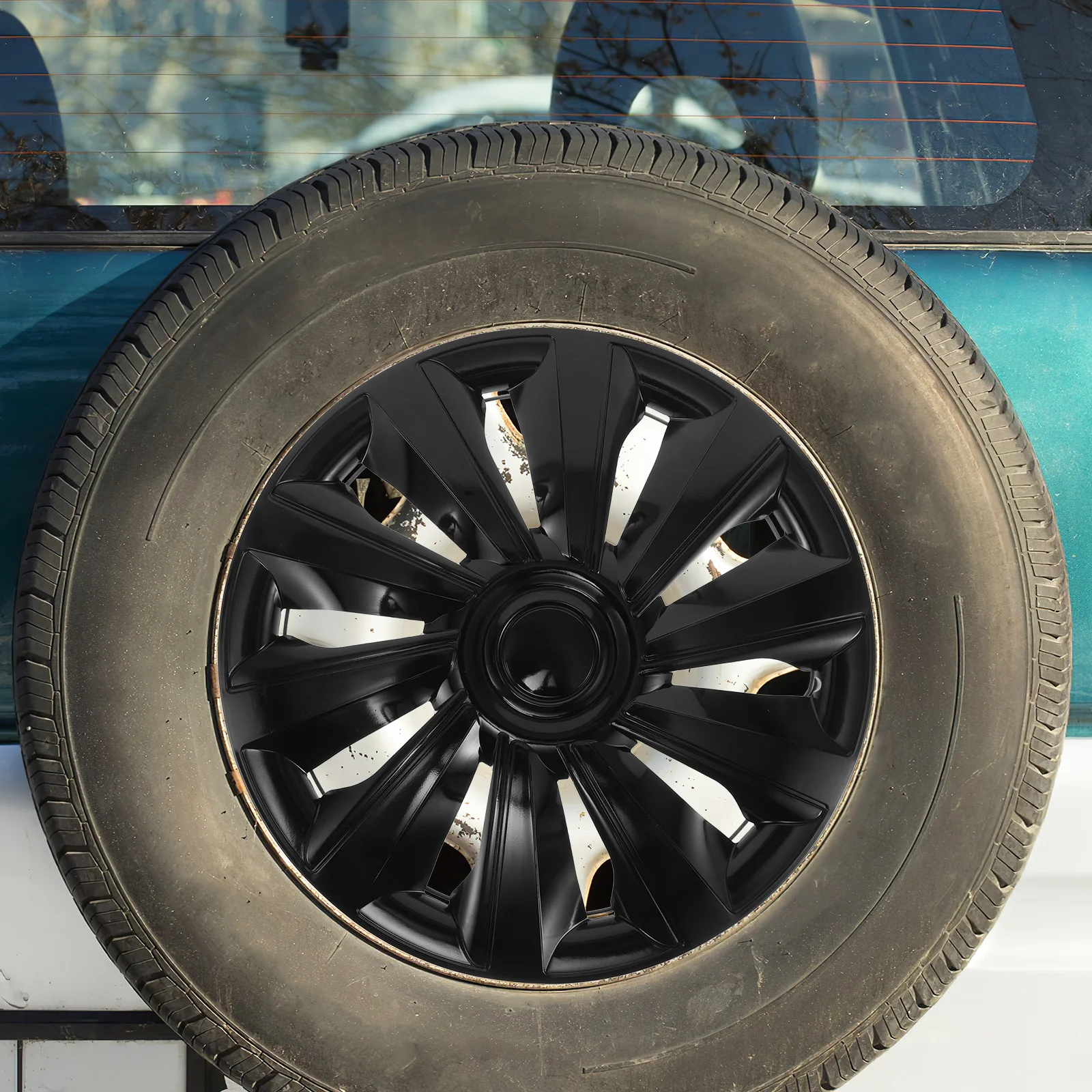 

Car Wheel Hub Caps 14 Inch Universal Clip on Wheel Cover Stylish Replacement Auto Exterior Accessories Clip on Hubcaps