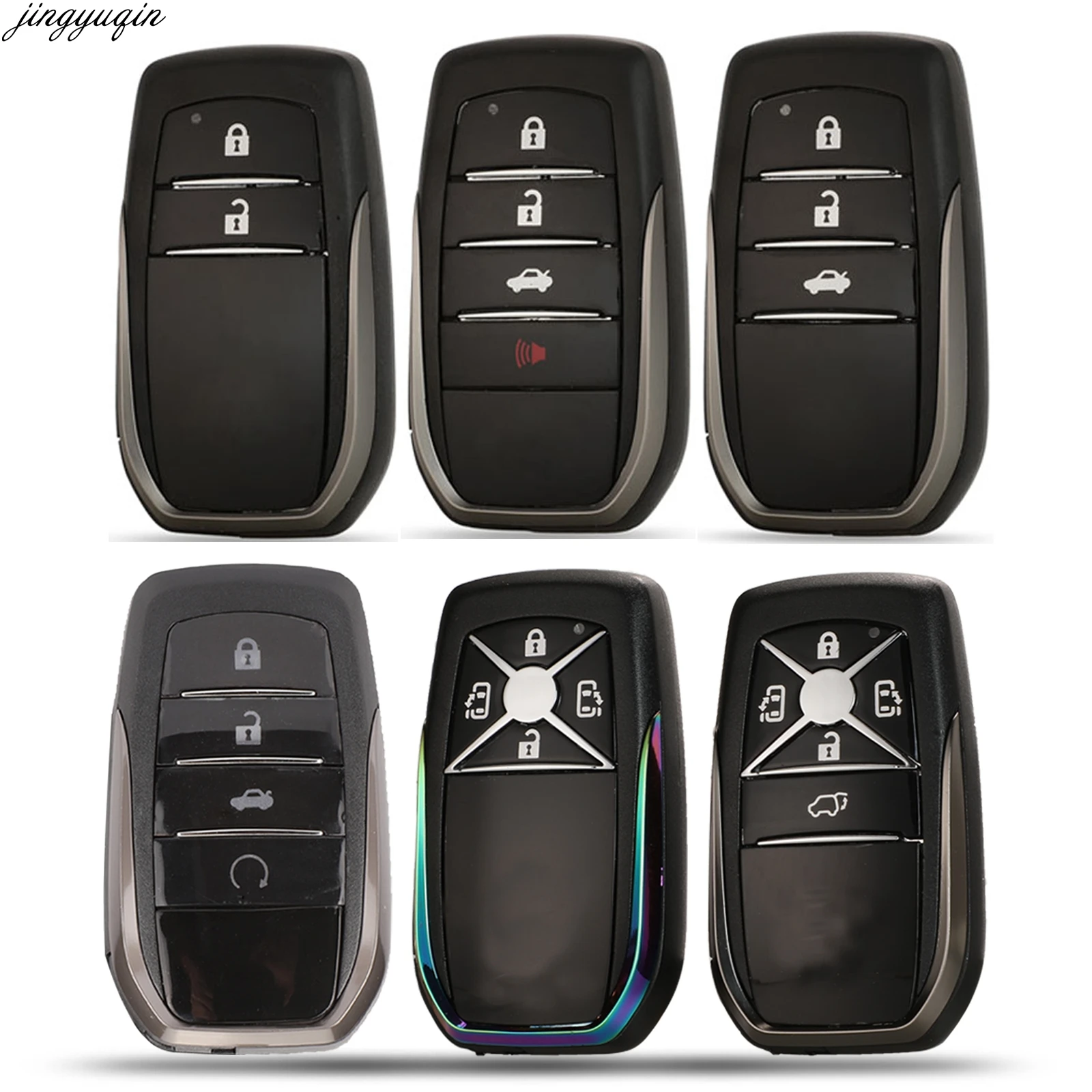Jingyuqin Remote Car Key Case Shell Upgrade For Toyota Camry Crown Avalon 4Runner Land Cruiser Prius RAV4 Venza 2/3/4B Smart Fob