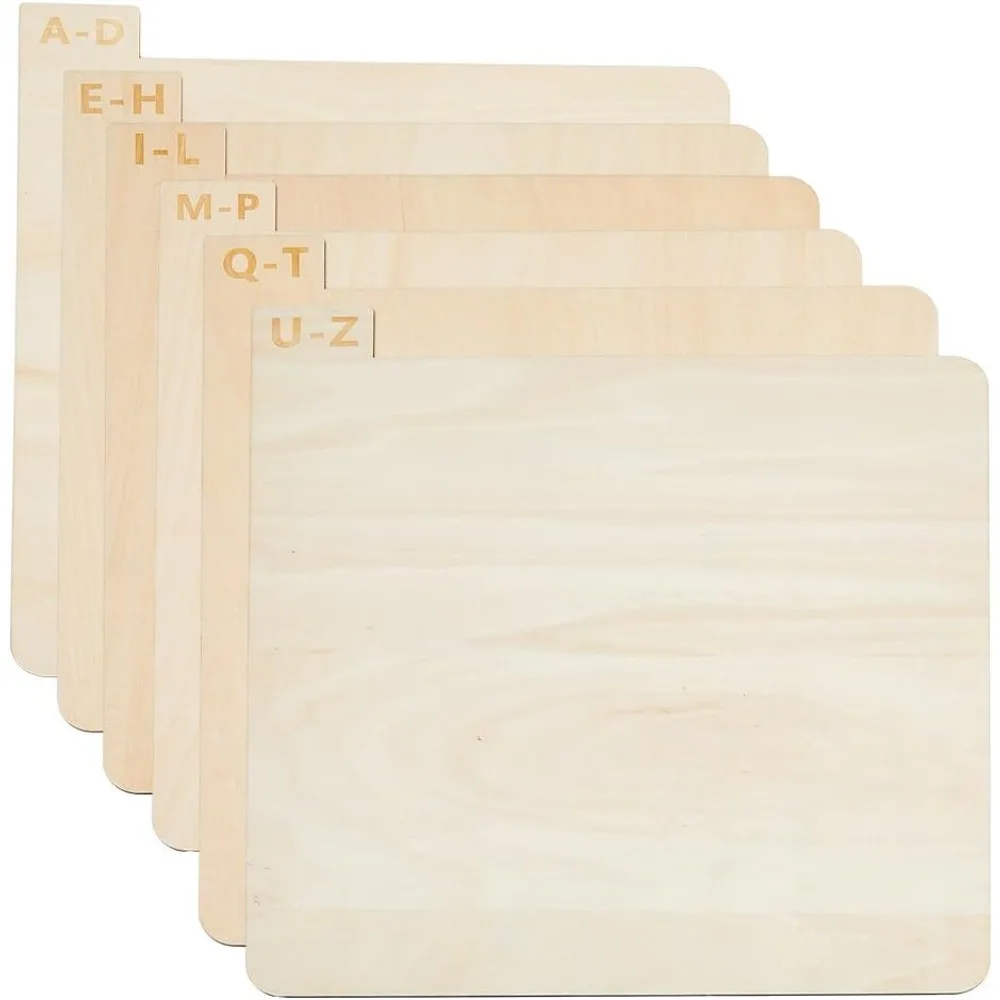 

6Pcs Vinyl Record Dividers Wooden Album Record Dividers Alphabetical Record Holder Organizer Letter A~Z LP Record Dividers