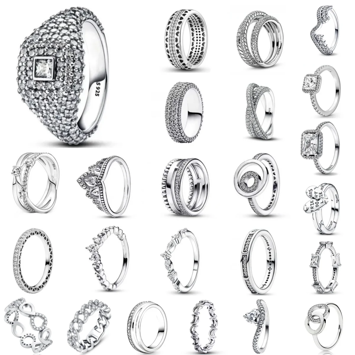 

Новое европейское кольцо из серебра 925 пробы, размер 6, 7, 8, 9, квадратное кольцо в форме сердца в форме банта, подходит для свадебных вечеринок, женская изысканная роскошь