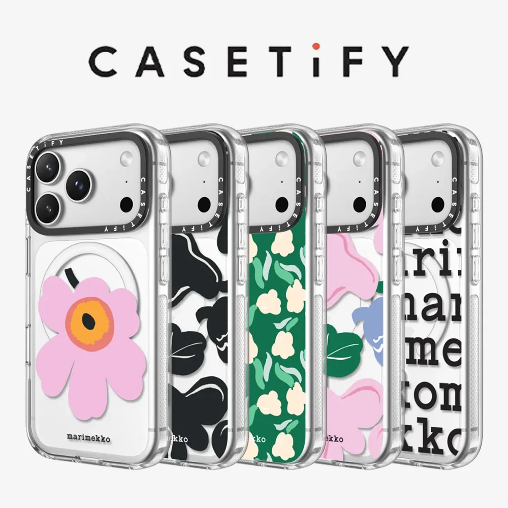 Funda Magnética Antigolpes CASETiFY Serie Marimekko Unikko Print para iPhone 13 14 15 16 17 Pro Max Air Plus