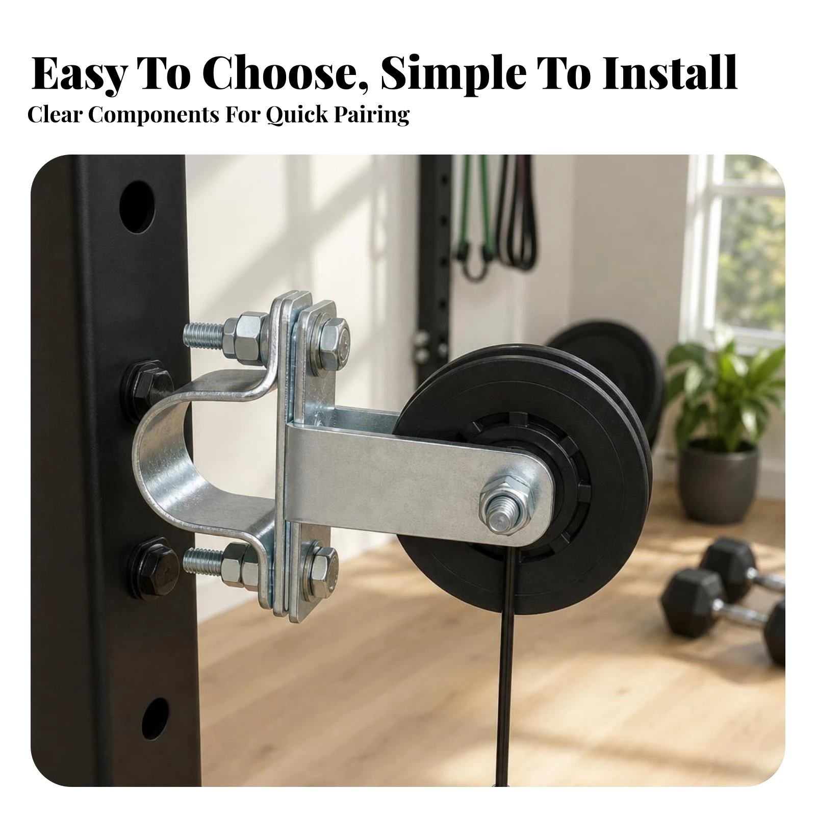 Clamp Pulley Bracket Compact Lat Pulldown Pulley Fitness Equipment Smooth Surface