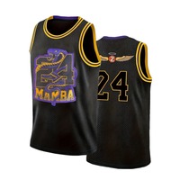 Men's #24 Black Mamba Basketball Jersey - Breathable, Sleeveless with Embroidered Design for Training & Competition Casual Wear