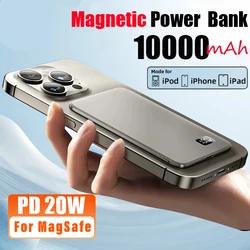 10000mAh Ultra Thin Power Bank for MagSafe,Magnetic Wireless Fast Charging MacSafe Portable Battery For iPhone Xiaomi Samsung