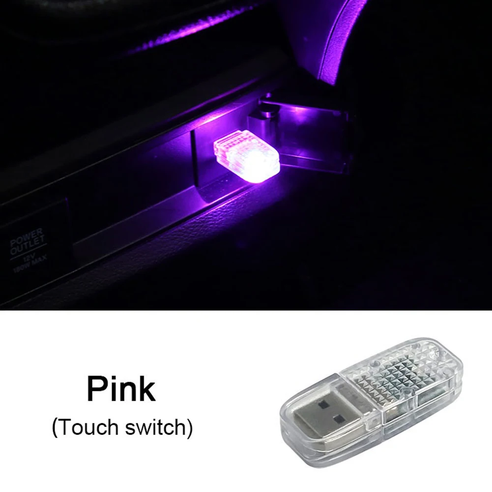 Mini USB Car LED Atmosphere Light 5V Touch Switch Decorative *Item Type: Atmosphere Lamp  *Material Type: ABS + Electronic Compo