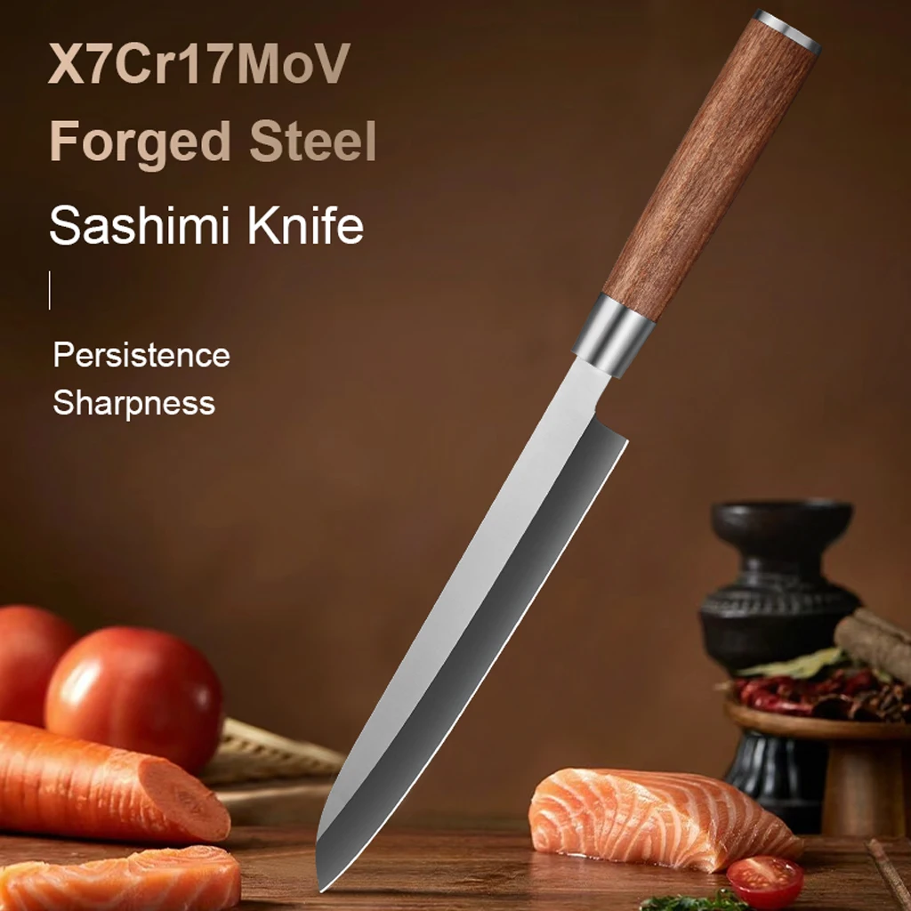 

8 inche Japanese Chef Knives Stainless Steel Sushi Sashimi Salmon Knife Fish Knife Meat Cleaver Slicing Knife Cooking Tool