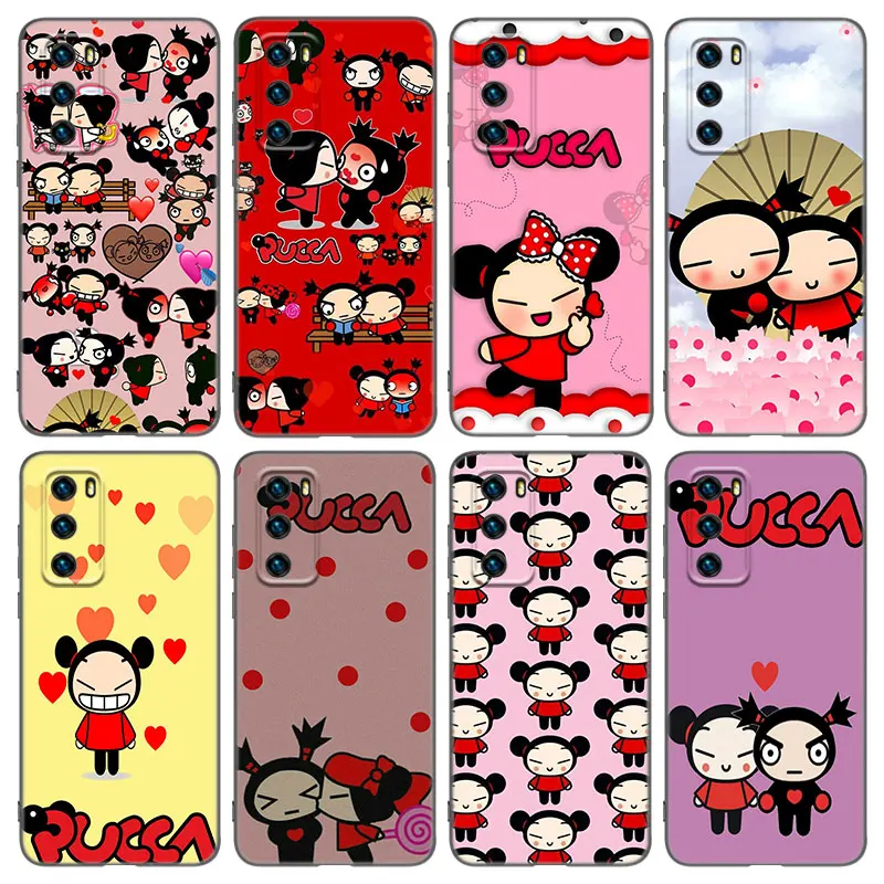 Pucca And Garu Phone Case For Huawei Pura 70 Ultra P20 P30 P40 Lite P60 Art P50 Pro P50E P Smart 2018 2019 2020 2021