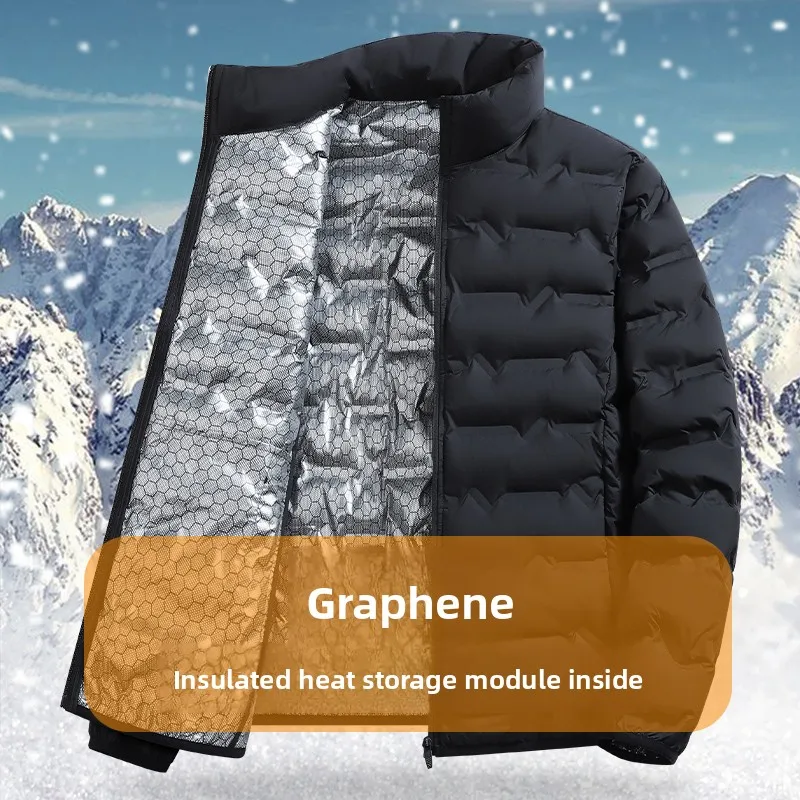 

Men's Graphene Heating Winter Coat | Heavyweight Thermal Quilted Jacket | Windproof Casual Outerwear