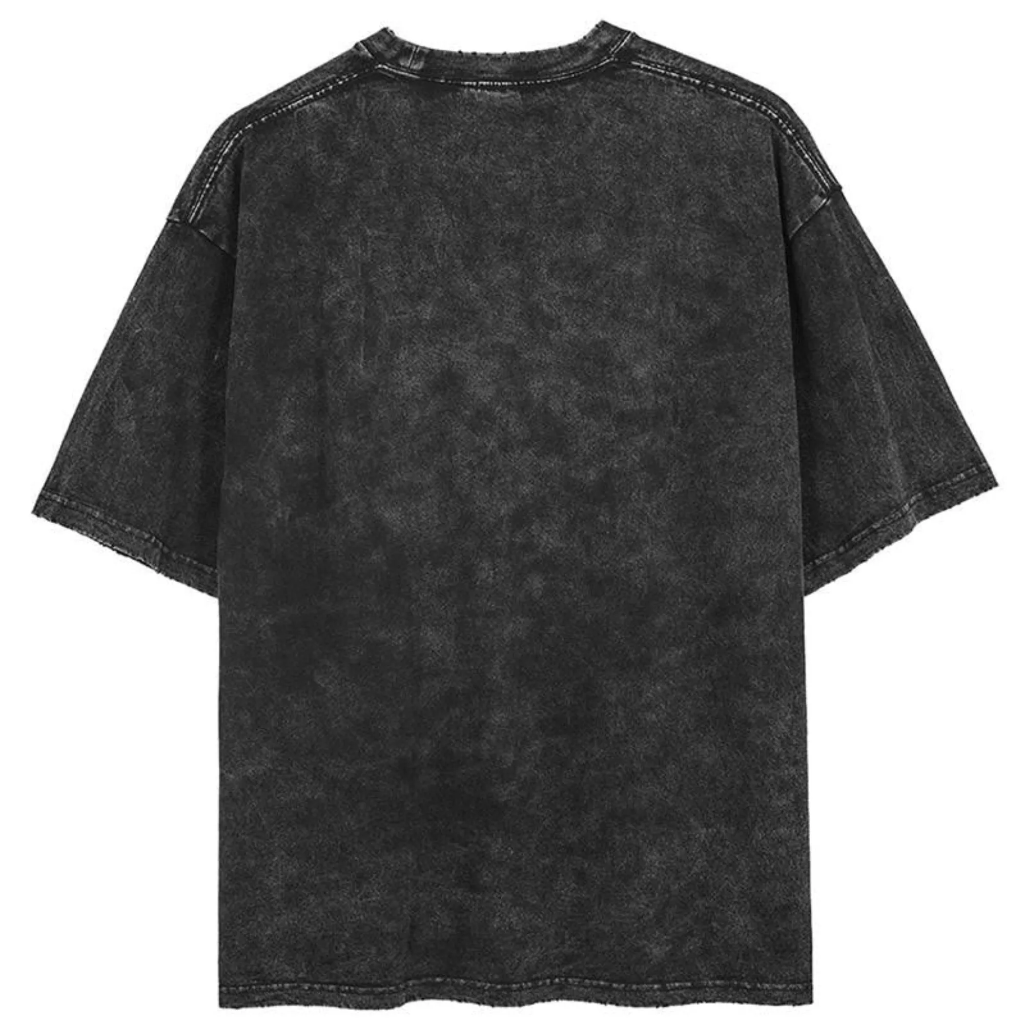 Men Casual Washed Cotton Vintage T-Shirt Men Gothic Animal Girl Punk Rock Horror Vintage Animal Extra Large Washed T-Shirt