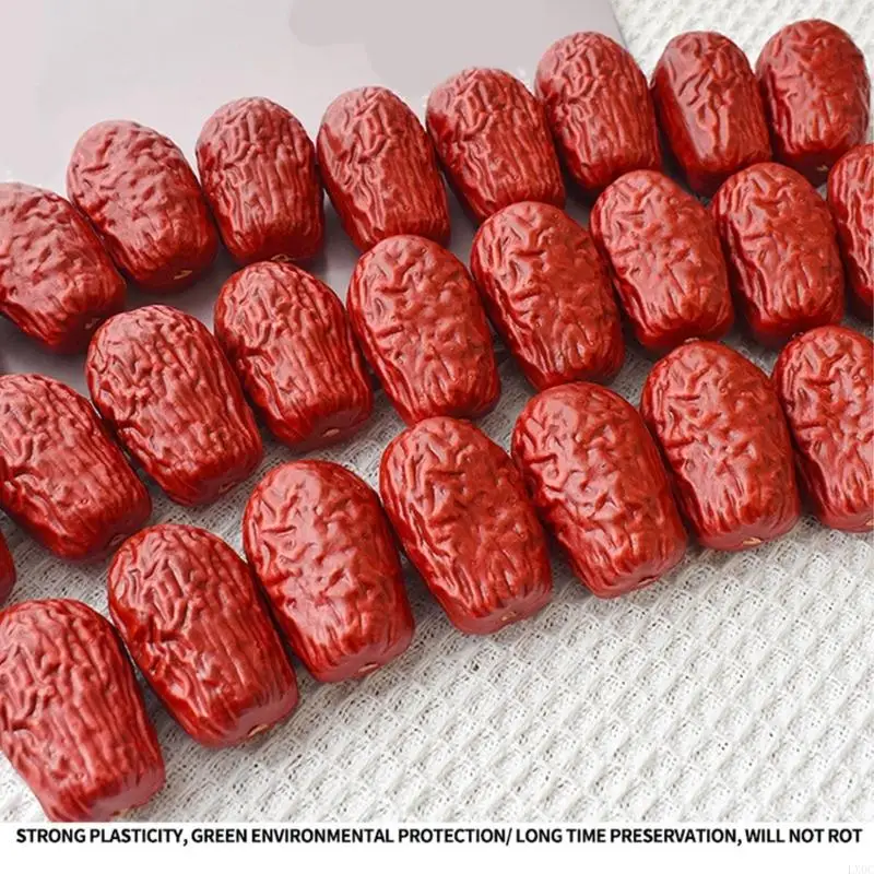 Pacchetto LX0C 50 frutti plastica realistica del giujube artificiale per decori per feste natalizie