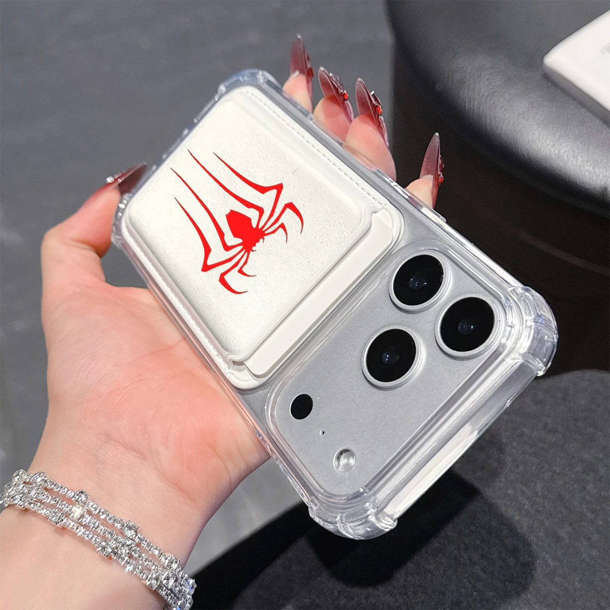 Red Spider Logo Phone Case For iPhone 17 16 15 14 13 Pro Max Plus Wallet Pocket Transparent Soft TPU for Magnetic Phone Case view 3