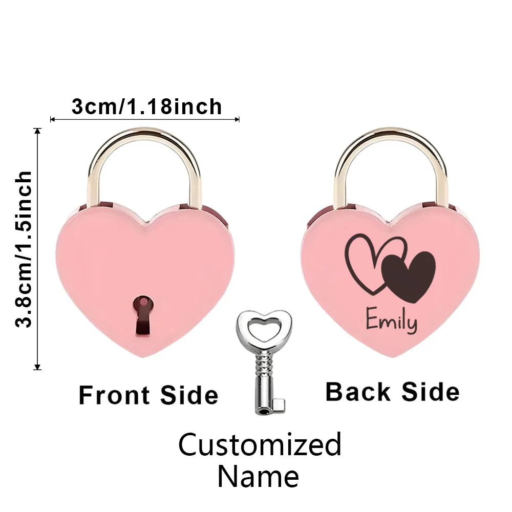 Candado romántico con nombre personalizado, candado con grabado de amor, candado de deseos, candados con llave de boda para aniversario, color blanco y negro, 1 ud.