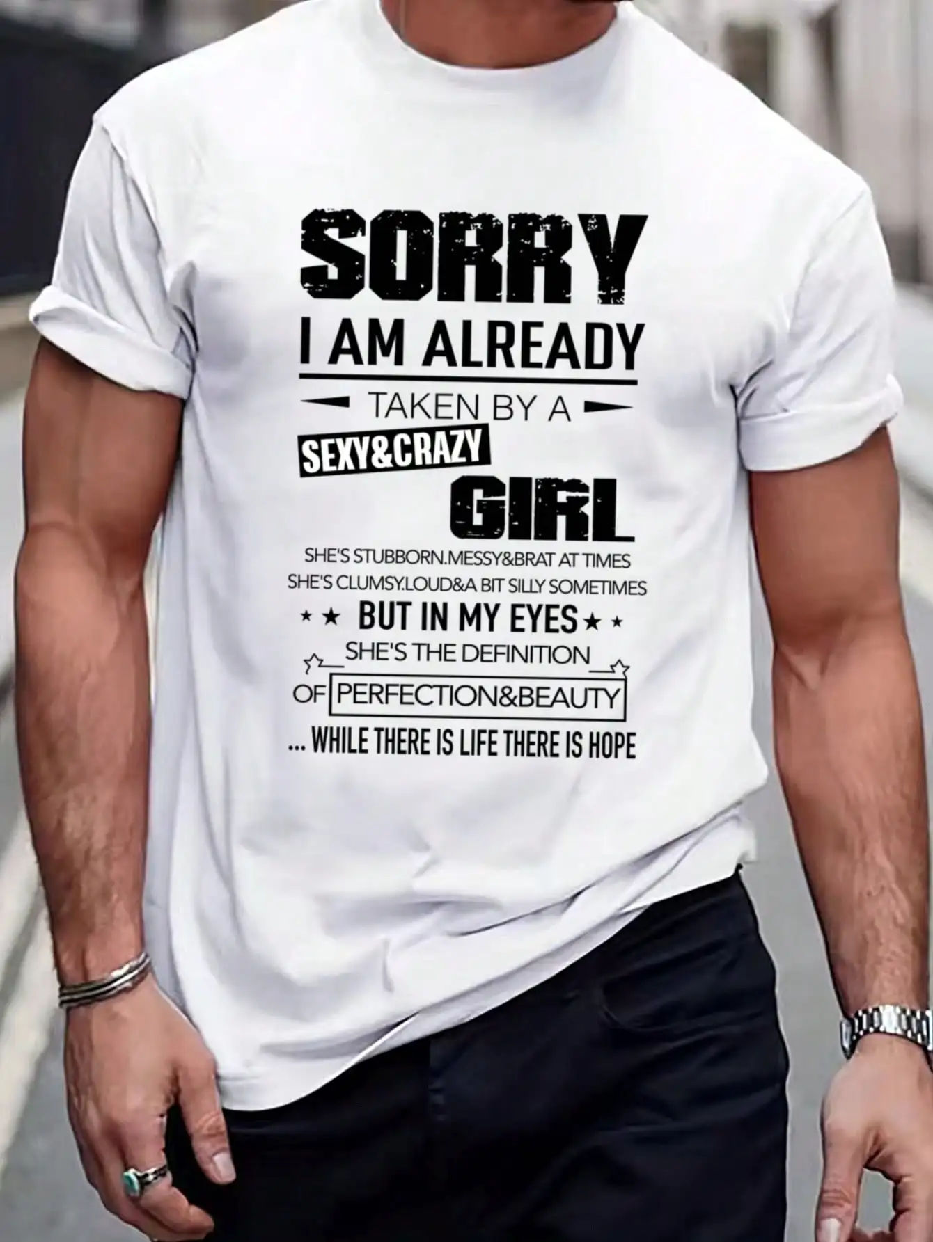 

Manfinity Homme Men's Slogan Printed T-Shirt