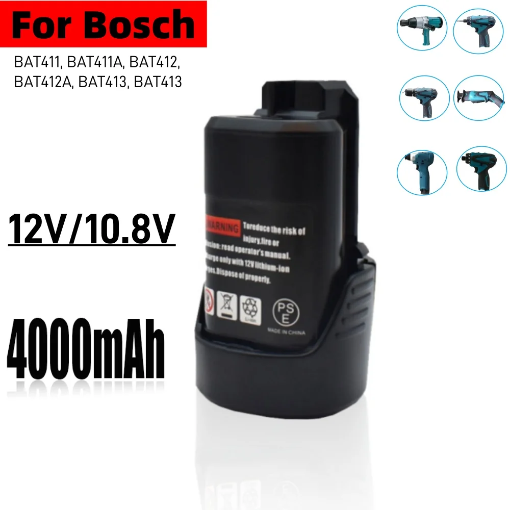 

For 10.8V Bosch 4.0Ah Li-ion BAT420 BAT411 Replacement Battery BAT411 BAT412 BAT413 BAT414 10.8V Battery Cordless Power Tools