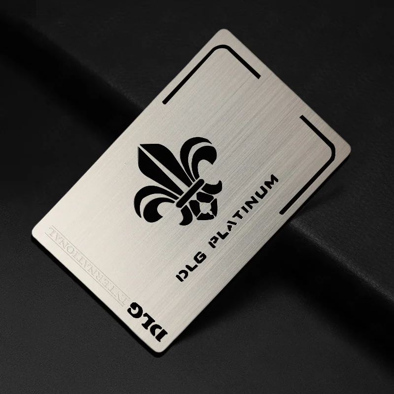 

Stainless Steel Engraved Logo Metal Card for Premium Membership DLG PLATINUM Metal Card