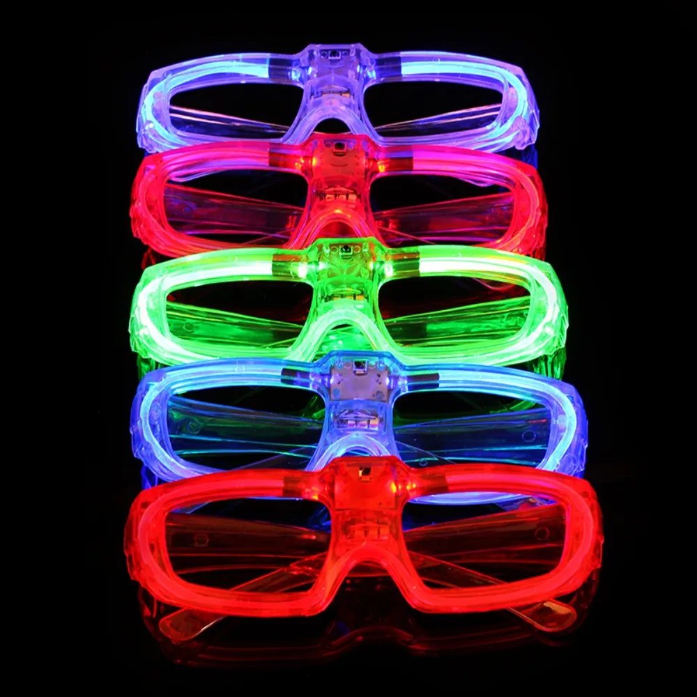 LED Glasses Party Supplies Adult Glow in The Dark Shutter Shades Glasses Flashing Glasses Luminous Glasses Glow Sticks Glasses