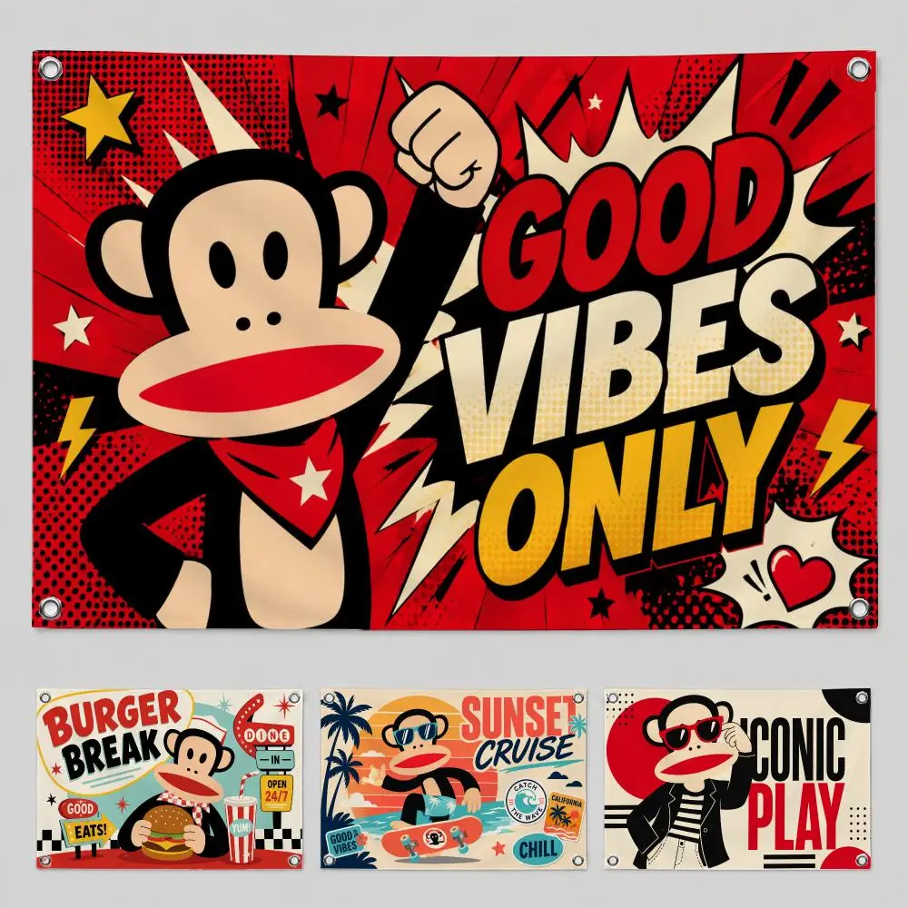 Brand Paul Frank Flags Home Yard & Garden Decor Banner - Indoor Outdoor Wall Hanging Flag