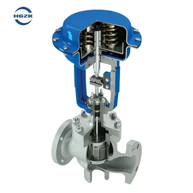 DN100 High Temperature High Voltage 4-20mA Pneumatic Single/Double-Seat Diaphragm Regulating Motorized Bellow Control Valves