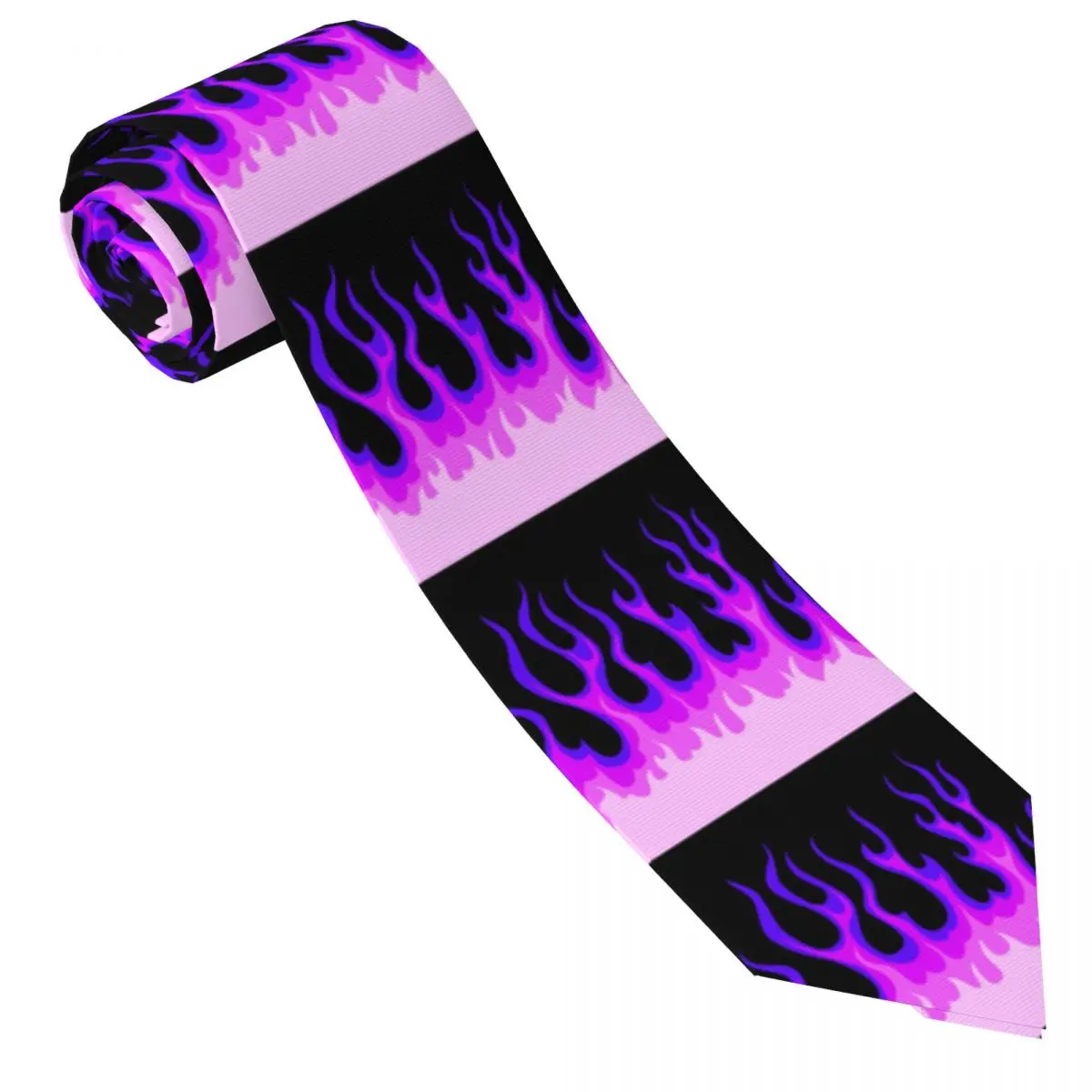 Custom Purple Classic Racing Flames Necktie Mens Mens Suit Tie Flaming Fire For Thanksgiving Day