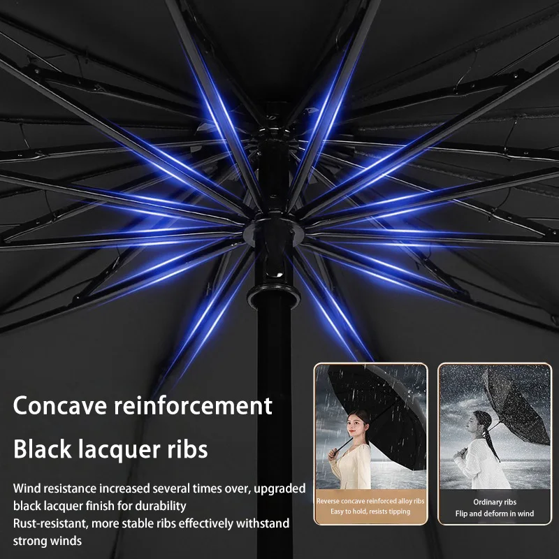 

Большой зонт для двоих, утолщенный и усиленный мужской зонт от дождя и солнца, женский ветрозащитный складной зонт двойного назначения