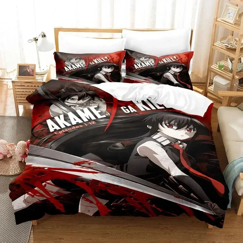 Anime Akame ga Kill Esdeath Bedding Set Duvet Cover Sheet Printed Bed Set Pillowcase Bed Full Queen King Size Comforter Bedroom - view 3