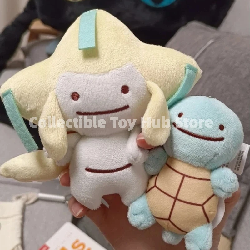 Genuine Pokemon Ditto Transform Plush Doll Kawaii Smiley Face Bulbasaur Charmander Pikachutoy Keychain Anime Collectible Gift