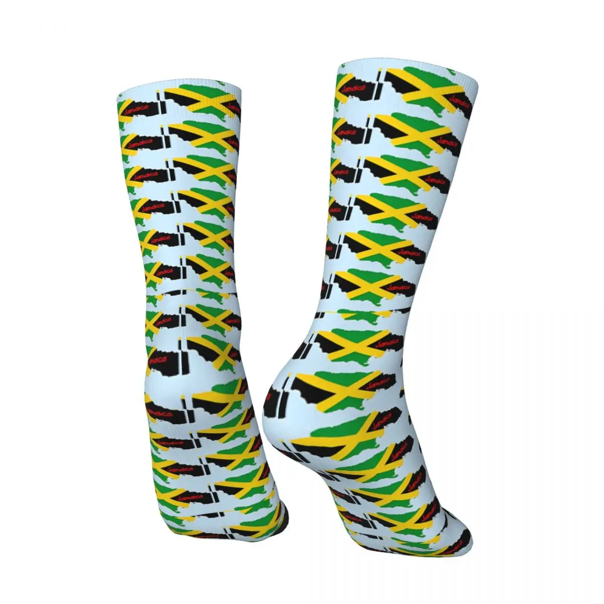 Men's Socks Map & Flag Of Jamaica Stockings Winter Trendy High Quality Socks Printed Outdoor Sports Non Slip Socks