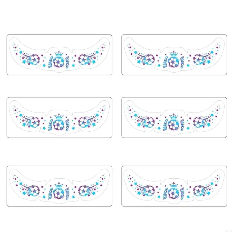 2026 New Soccer Face Decal Sticker Set, 6 Sheet Temporary Cheek Stickers for Tournament Party Makeup and Fan Gathering