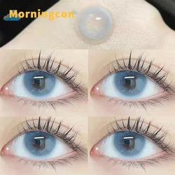 MORNINGCON Elven Sea Blue Myopia Prescription Soft Colored Contact Lenses For Eyes Small Beauty Pupil Make Up Natural Yearly