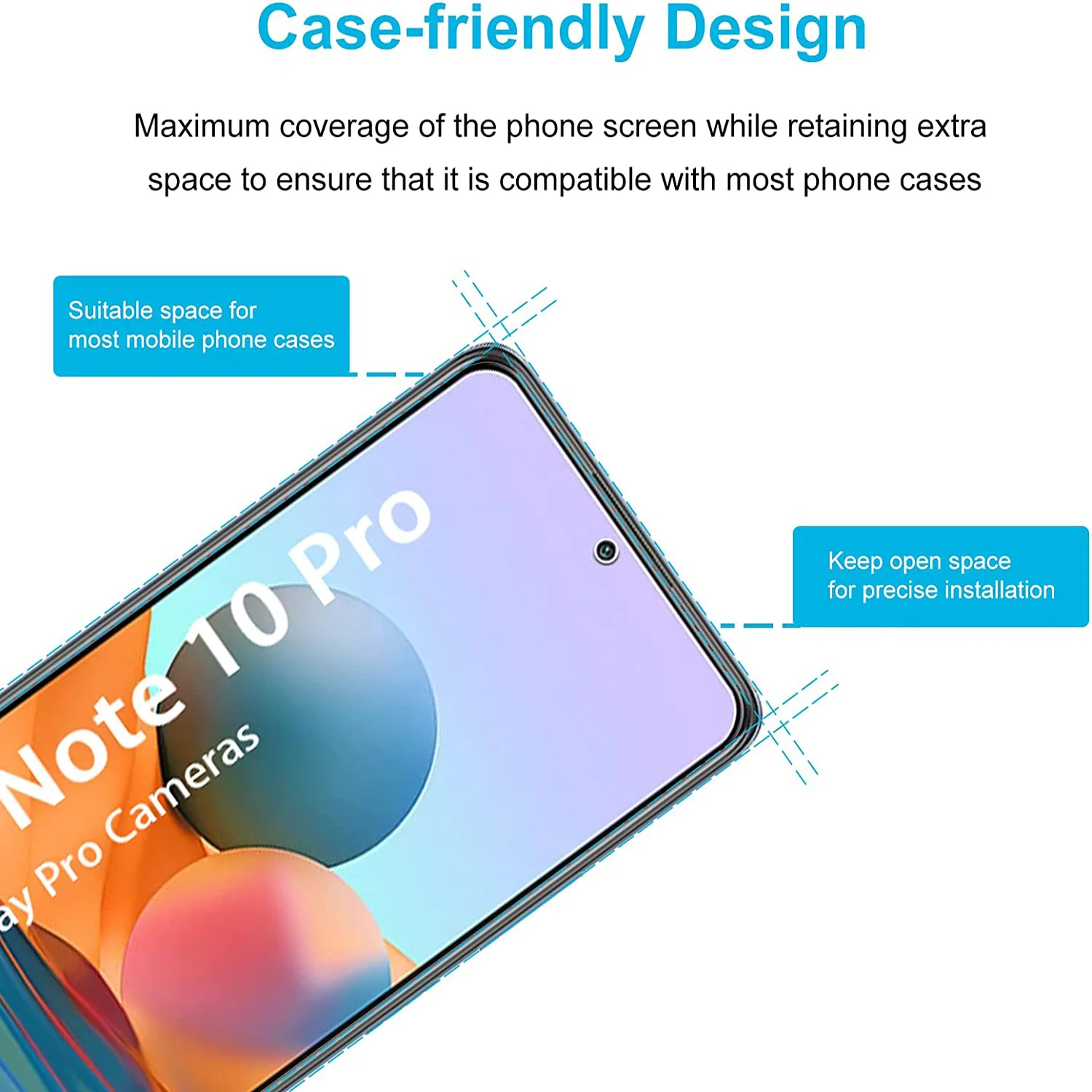 9H Protection Tempered Glass Film For Xiaomi Redmi Note 10 4G 5G 10 Pro 2/4Pcs HD Screen Protector Glass