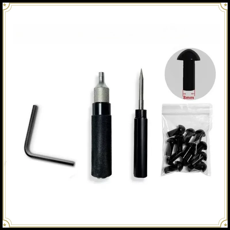 1set Car Motorcycle Tire Repair Plugger Tools Set Tire Wheel Repair Kit Mushroom Plug Probe Nozzle