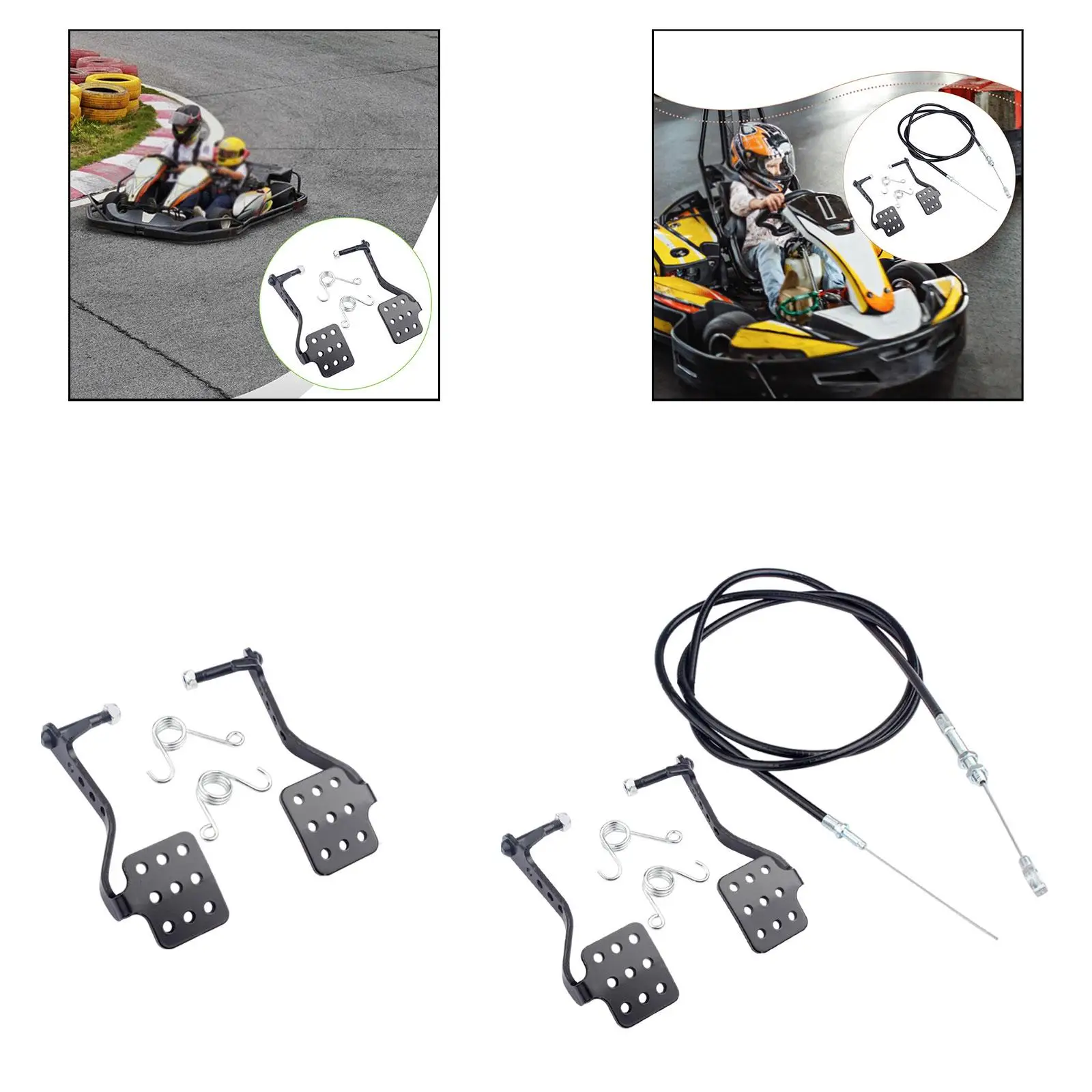 

Go Kart Pedals Metal Construction Complete Brake Throttle Kit with Springs for Road Rocket Azusa Carter Karts