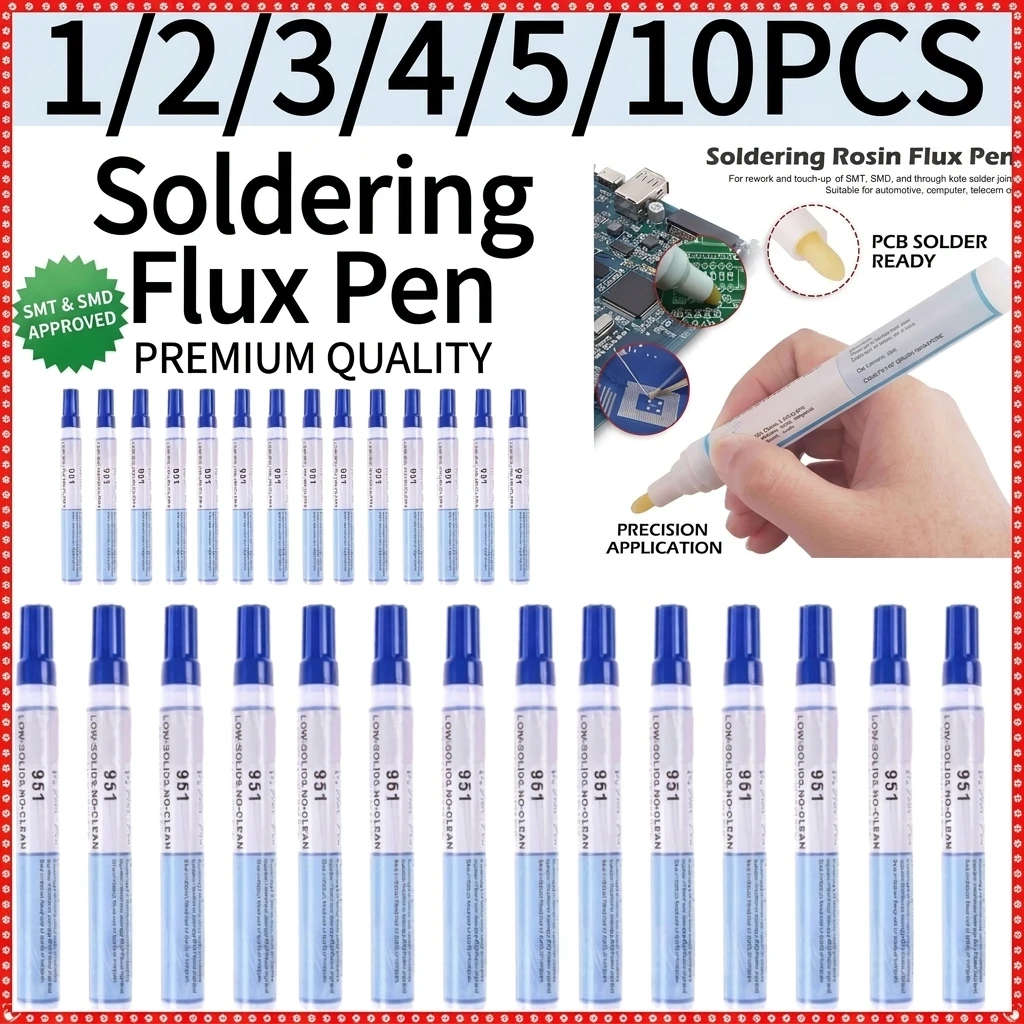 1/2/3/4/5/10pcs Soldering Flux Pen Low Solids No Clean For Solder Solar Cell Process Tool High Quality Soldering Flux Pen