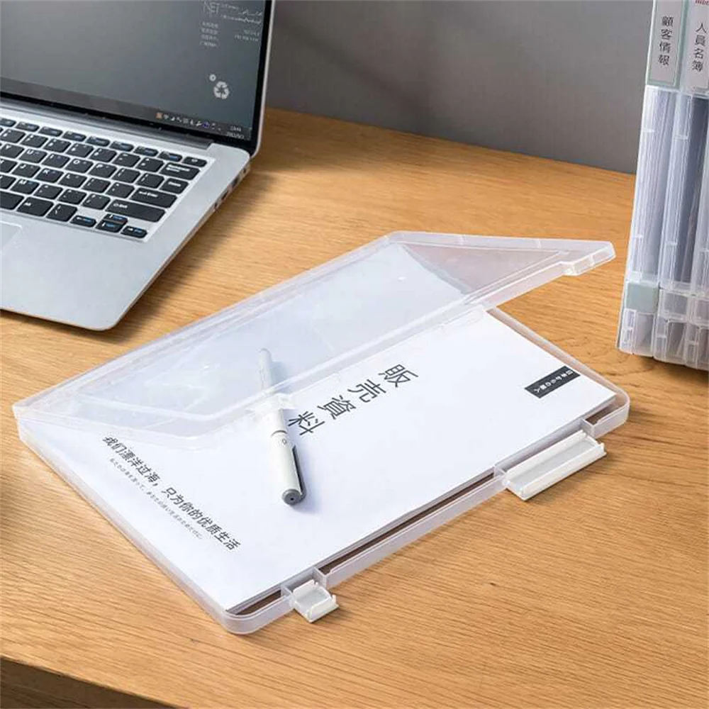 Office File Favorites Save Desktop Space Double Buckle A4 File Storage Folder Labelable Transparent File Storage Box