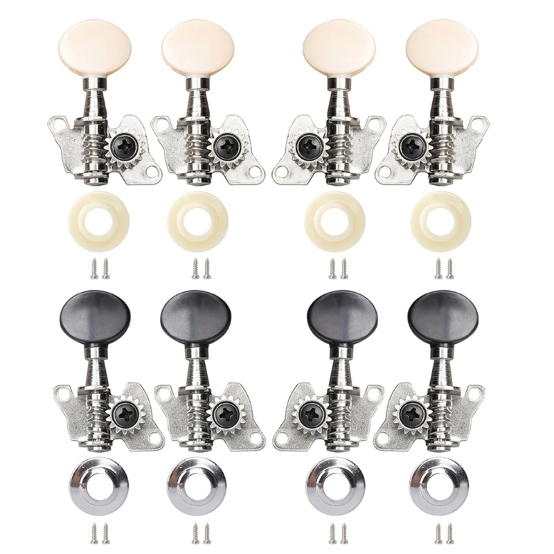 Ukulele 2L2R Tuning Peg Machine Head Tuners with Mounting Screws Durable Button Open Gear Tuners Ukulele DIY Parts