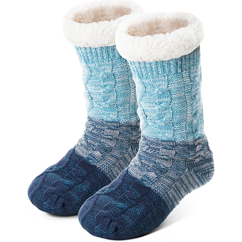 

Женские тапочки, нескользящие, пушистые, толстые, теплые, уютные, удобные, мягкие флисовые домашние носки с ручками