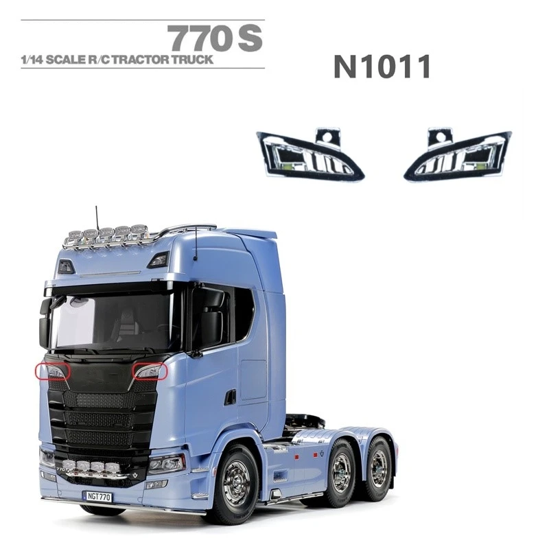 770S Front Spotlight Lamp LED ABS N1011 for 1/14 Tamiya RC SCANIA 770S 6X4 56368 8X4 56371 Dump Truck Trailer Car Accessories