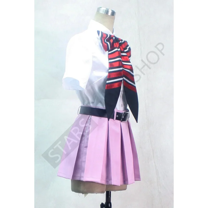 Qq34Anime Ao No Exorcist Shiemi Moriyama Kostum Cosplay Wanita Rok Merah Muda Atasan Dasi Kupu-kupu Sabuk Seragam Setelan Pesta Karnaval Halloween