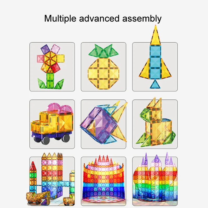 Magnetyczne klocki Star Diamond Surface, magnetyczne klocki konstrukcyjne, zabawki STEM Montessori dla maluchów, dla chłopców i dziewczynek