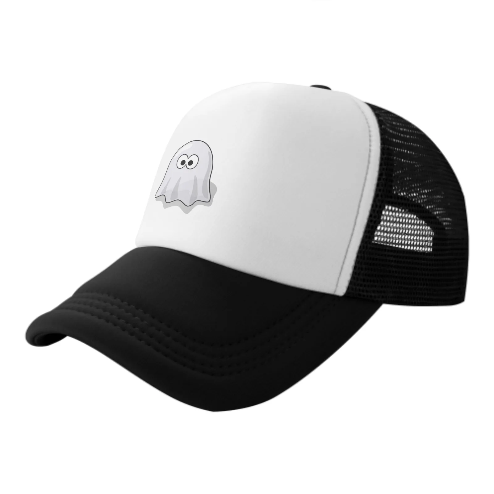 Goofy Ghost Print Mesh Baseball Cap Trucker Hats Sports Outdoor Adjustable Washed Snapback Dad Hat