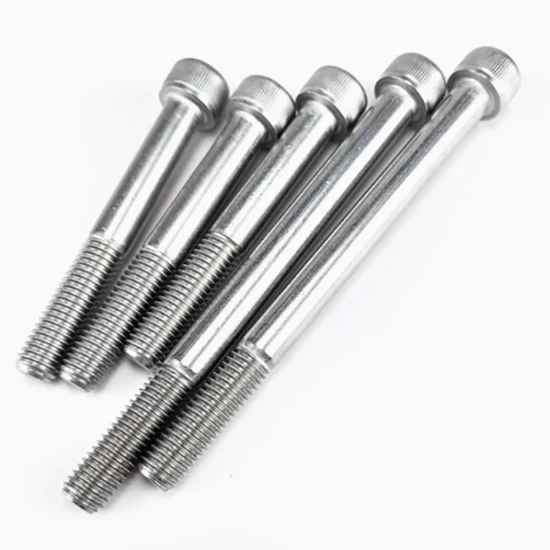 Extra Long 250 300 350 400 450 500mm Stainless Steel Knurled Part Thread Hex Socket Cap Screws Bolt M5 M6 M8 M10