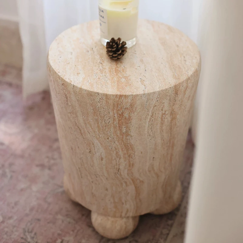 Designed Small Side Table for Living Room Imitate Marble Pattern Flower Stand Minimalist Art End Table Corner Sofa Storage Shelf