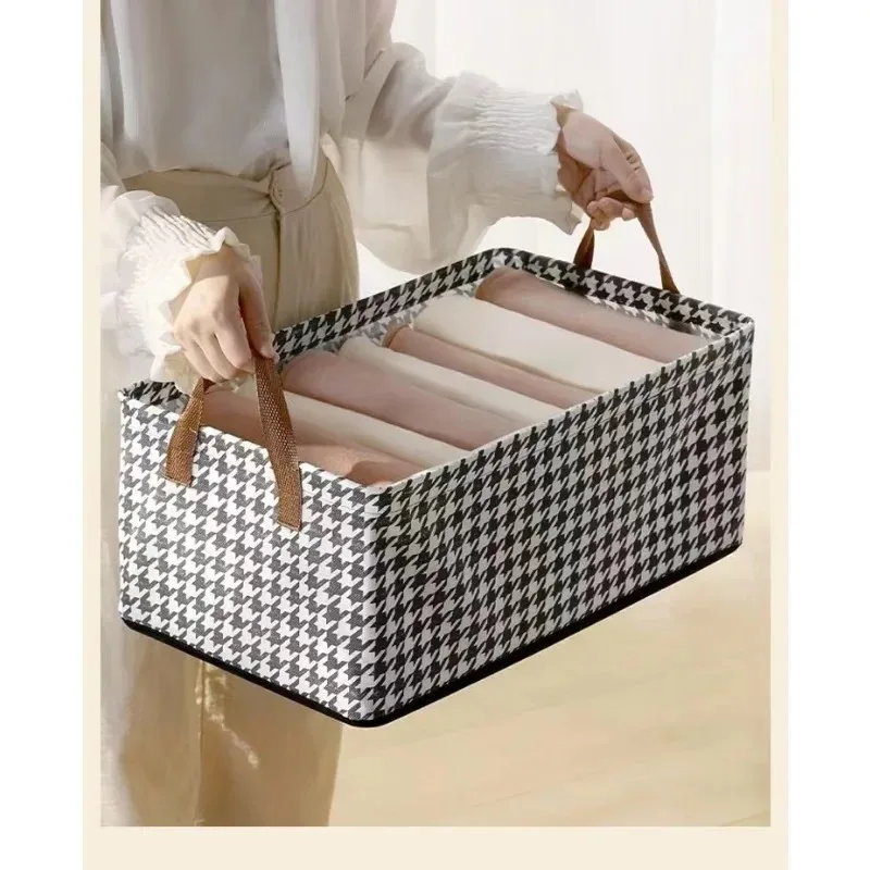 Fabric Storage Bins with Metal Frame Large Clothes and Pants Storage Baskets for Closet Organizing Rectangle Household Handing